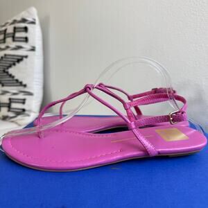 Dolce Vita Fuchsia Pink T-Strap Leather Thong Sandal Size 7 Summer